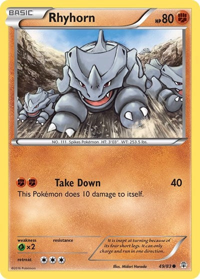Rhyhorn Generations 49/83 Common Normal