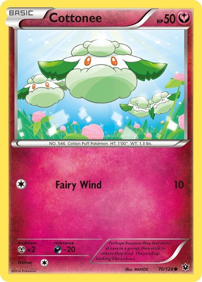 XY - Fates Collide - Common Reverse Holo - Cottonee