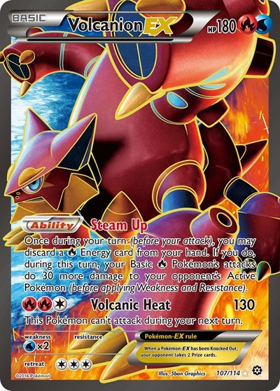 XY - Steam Siege - Ultra Rare Holofoil - Volcanion EX Full Art