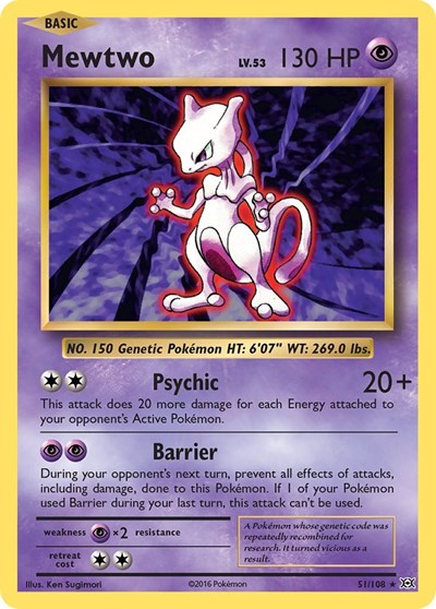 Mewtwo XY - Evolutions 51/108 Rare Normal