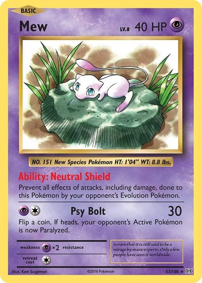 Mew XY - Evolutions 53/108 Holo Rare Holofoil