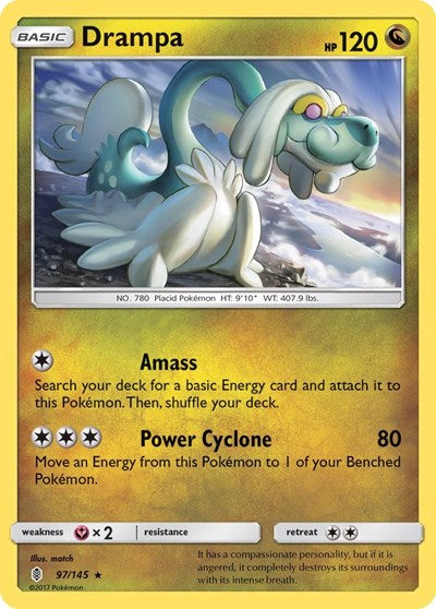 SM - Guardians Rising - Holo Rare Reverse Holo - Drampa