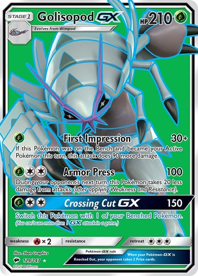 SM - Burning Shadows - Ultra Rare Holofoil - Golisopod GX Full Art