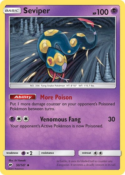 SM - Burning Shadows - Uncommon Reverse Holo - Seviper