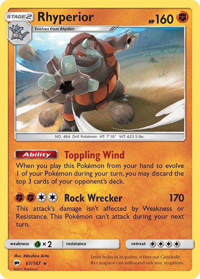 SM - Burning Shadows - Holo Rare Reverse Holo - Rhyperior