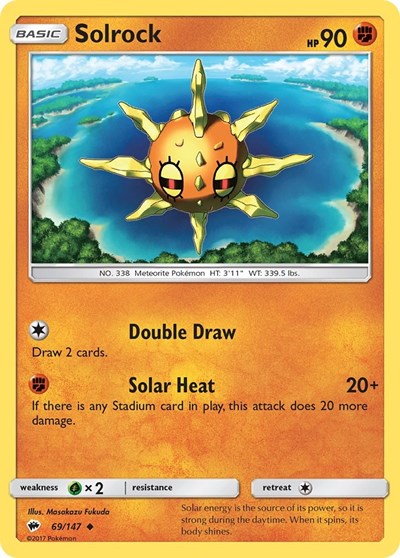SM - Burning Shadows - Uncommon Reverse Holo - Solrock