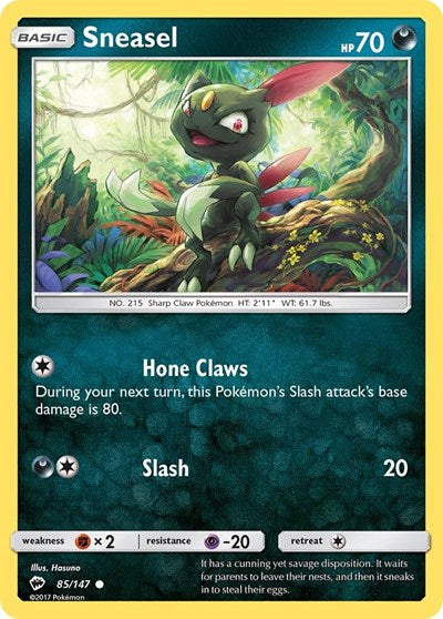 SM - Burning Shadows - Common Reverse Holo - Sneasel