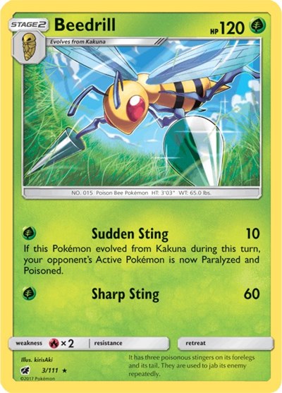 SM - Crimson Invasion - Rare Reverse Holo - Beedrill