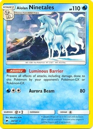 Alolan Ninetales - 28/147 (Cracked Ice Holo) Deck Exclusives 028/147 Holo Rare Holofoil