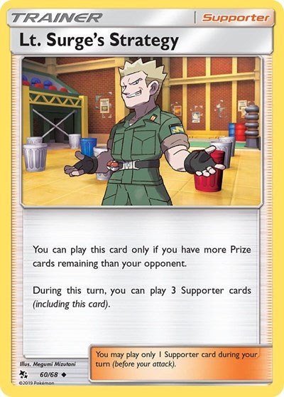 Hidden Fates - Uncommon Reverse Holo - Lt Surges Strategy