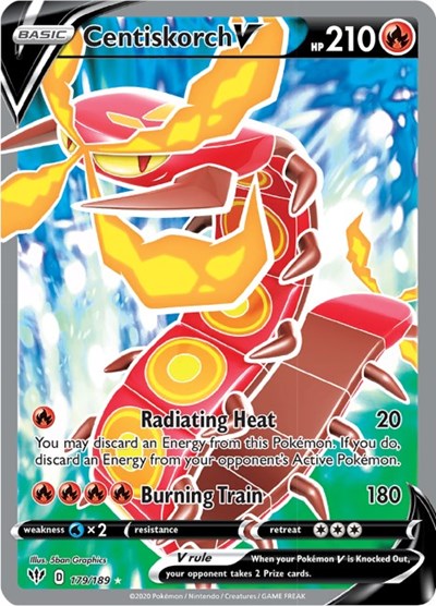 Centiskorch V Full Art SWSH03: Darkness Ablaze 179/189 Ultra Rare Holofoil