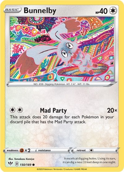 Bunnelby SWSH03: Darkness Ablaze 150/189 Common Normal