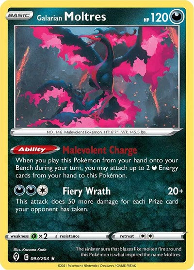 SWSH07: Evolving Skies - Holo Rare Holofoil - Galarian Moltres