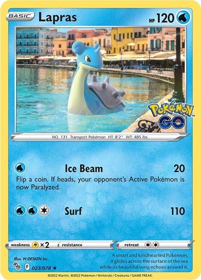Pokemon GO - Holo Rare Holofoil - Lapras