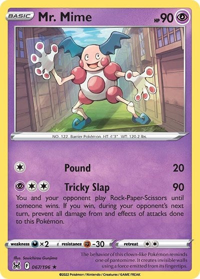 SWSH11: Lost Origin - Rare Reverse Holo - Mr Mime