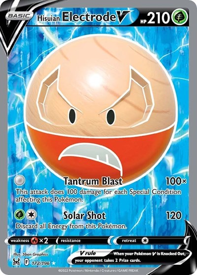 Hisuian Electrode V Full Art SWSH11: Lost Origin 172/196 Ultra Rare Holofoil