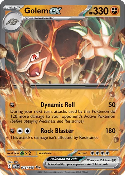 Golem ex - 076/165 SV: Scarlet & Violet 151 076/165 Double Rare Holofoil