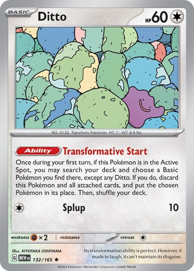 Ditto SV: Scarlet & Violet 151 132/165 Rare Holofoil