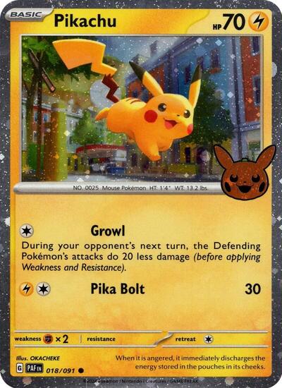 Pikachu - 018/091 (Cosmos Holo) Trick or Trade BOOster Bundle 2024 018/091 Holo Rare Holofoil