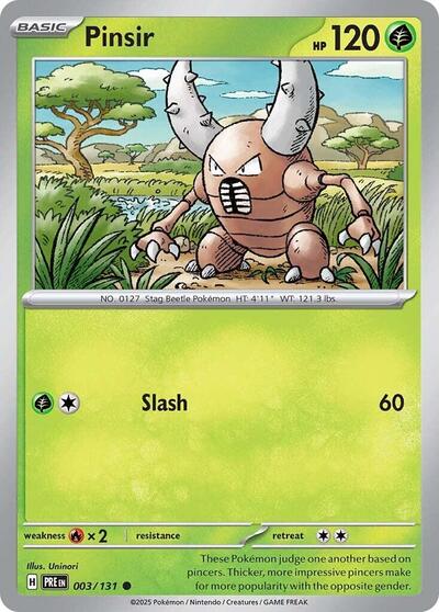 Pinsir SV: Prismatic Evolutions 003/131 Common Normal