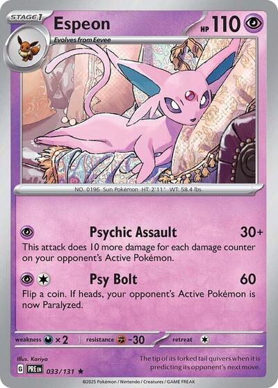 Espeon SV: Prismatic Evolutions 033/131 Rare Holofoil