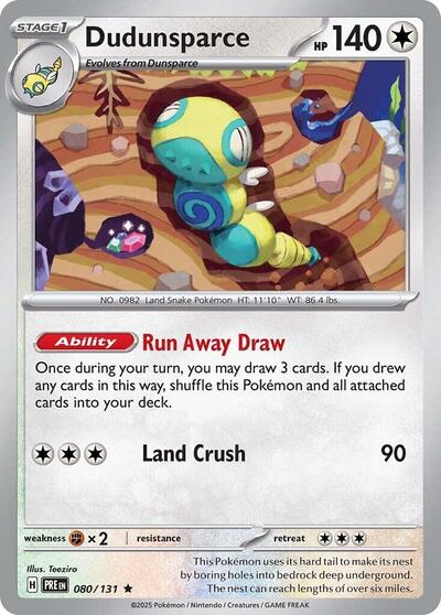 Dudunsparce SV: Prismatic Evolutions 080/131 Rare Holofoil