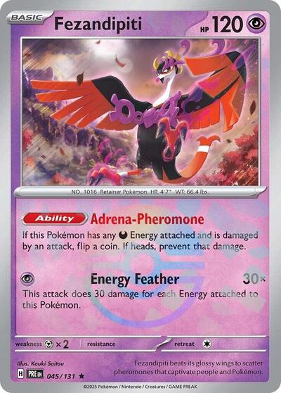 SV: Prismatic Evolutions - Rare Holofoil - Fezandipiti Poke Ball Pattern
