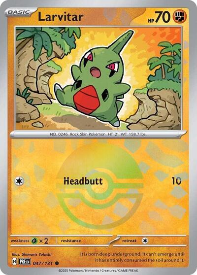 Larvitar (Poke Ball Pattern) SV: Prismatic Evolutions 047/131 Common Holofoil