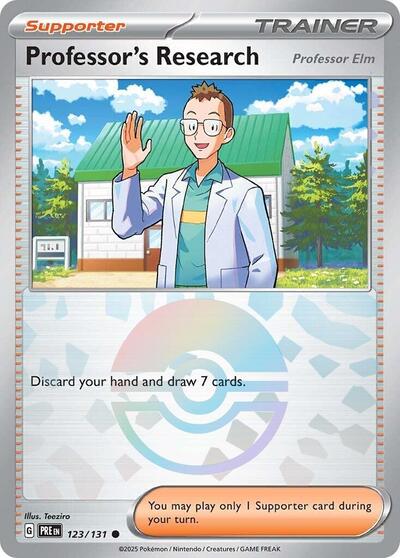 SV: Prismatic Evolutions - Common Holofoil - Professors Research Professor Elm Poke Ball Pattern