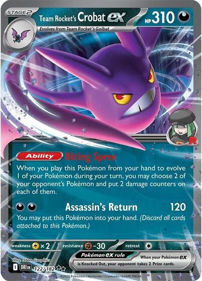 Team Rocket's Crobat ex - 122/182 SV10: Destined Rivals 122/182 Double Rare Holofoil