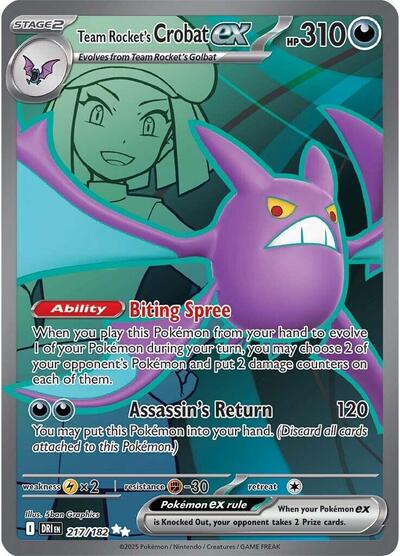 SV10: Destined Rivals - Ultra Rare Holofoil - Team Rockets Crobat ex 217 182