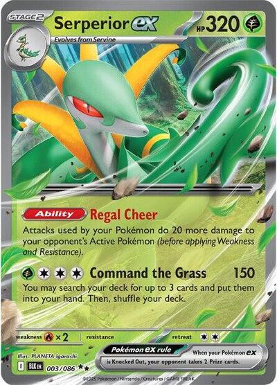 Serperior ex SV: Black Bolt 003/086 Double Rare Holofoil