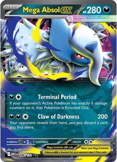 Mega Absol ex - 086/132 ME01: Mega Evolution 086/132 Double Rare Holofoil