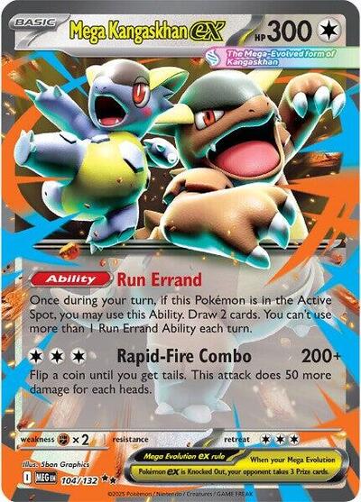 Mega Kangaskhan ex - 104/132 ME01: Mega Evolution 104/132 Double Rare Holofoil
