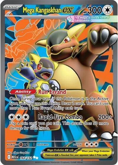 Mega Kangaskhan ex 164 132 ME01: Mega Evolution 164/132 Ultra Rare Holofoil