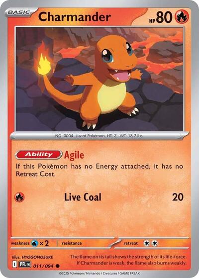Charmander ME02: Phantasmal Flames 011/094 Common Reverse Holofoil