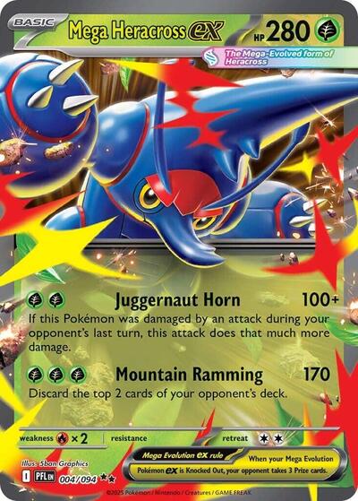Mega Heracross ex - 004/094 ME02: Phantasmal Flames 004/094 Double Rare Holofoil