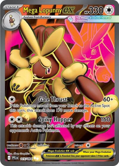 ME02: Phantasmal Flames - Ultra Rare Holofoil - Mega Lopunny ex 115 094
