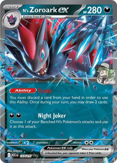 N's Zoroark ex - 137/217 ME: Ascended Heroes 137/217 Double Rare Holofoil