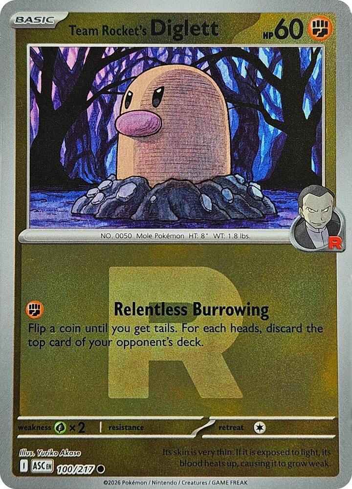 Team Rocket's Diglett (Team Rocket) ME: Ascended Heroes 100/217 Common Reverse Holofoil