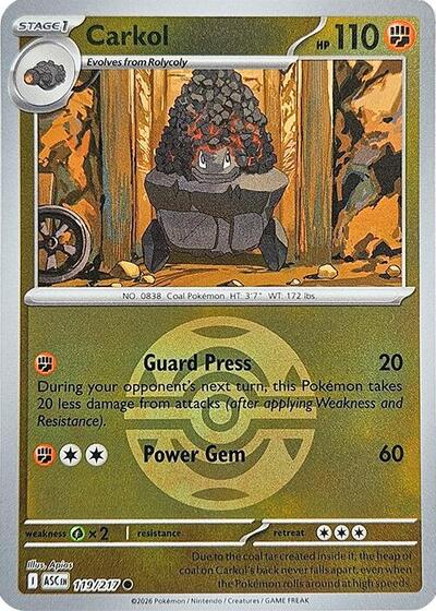 Carkol (Dusk Ball) ME: Ascended Heroes 119/217 Common Reverse Holofoil