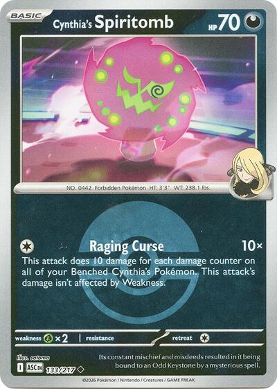 Cynthia's Spiritomb - 133/217 (Poke Ball) ME: Ascended Heroes 133/217 Uncommon Reverse Holofoil