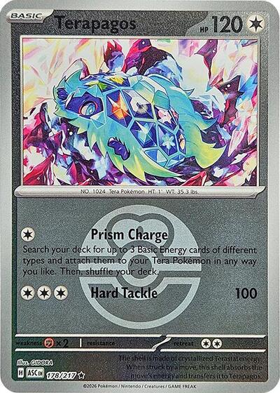 Terapagos (Love Ball) ME: Ascended Heroes 178/217 Rare Reverse Holofoil