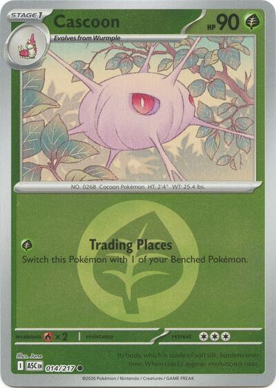 Cascoon (Energy Symbol Pattern) ME: Ascended Heroes 014/217 Common Reverse Holofoil
