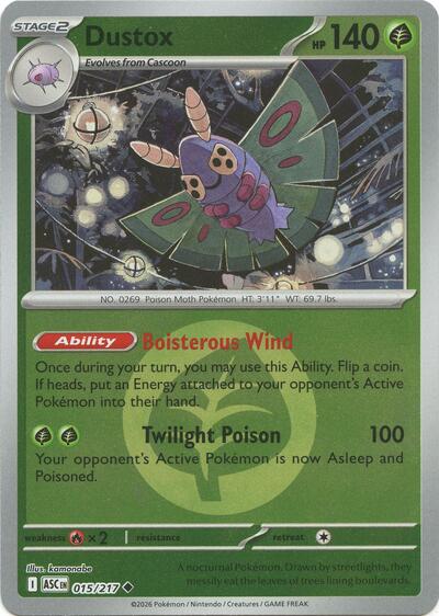 Dustox - 015/217 (Energy Symbol Pattern) ME: Ascended Heroes 015/217 Uncommon Reverse Holofoil