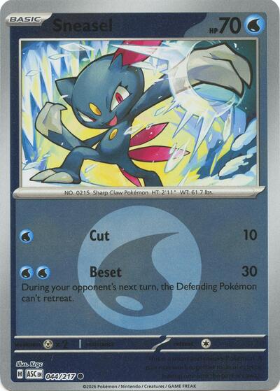 Sneasel (Energy Symbol Pattern) ME: Ascended Heroes 044/217 Common Reverse Holofoil