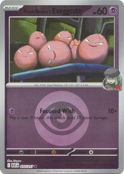 Team Rocket's Exeggcute (Energy Symbol Pattern) ME: Ascended Heroes 077/217 Common Reverse Holofoil