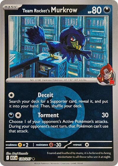 Team Rocket's Murkrow (Energy Symbol Pattern) ME: Ascended Heroes 126/217 Common Reverse Holofoil
