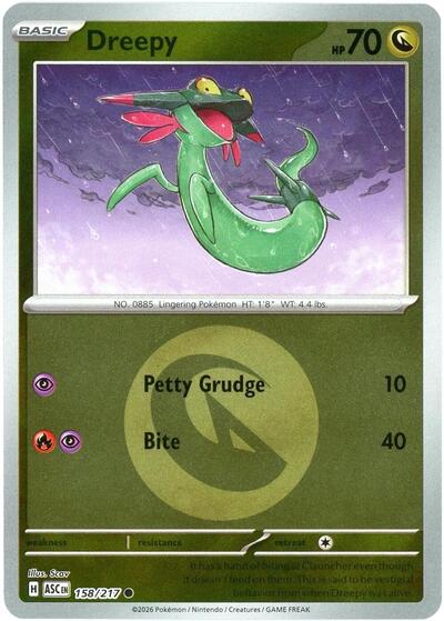 Dreepy - 158/217 (Energy Symbol Pattern) ME: Ascended Heroes 158/217 Common Reverse Holofoil