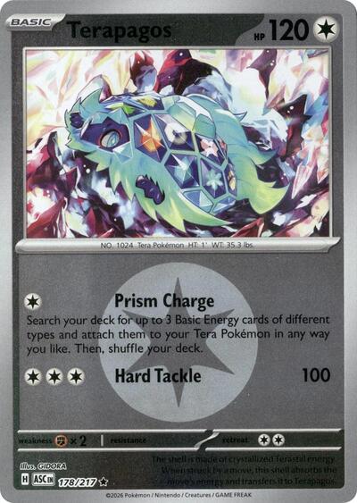 Terapagos (Energy Symbol Pattern) ME: Ascended Heroes 178/217 Rare Reverse Holofoil